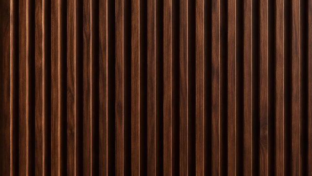 Minimalist Geometric Texture of Fluted Dark Walnut Slats