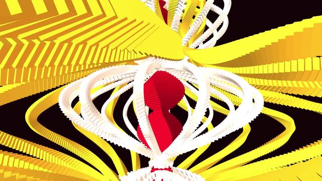 seamless looping motion background featuring an intricate, rotating golden mechanical structure inspired by baroque aesthetics, perfect for elegant ambient displays.