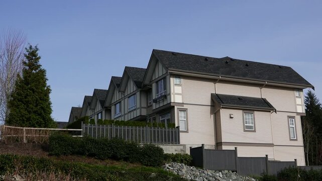 Modern Suburban Townhouse Residential Building Exterior