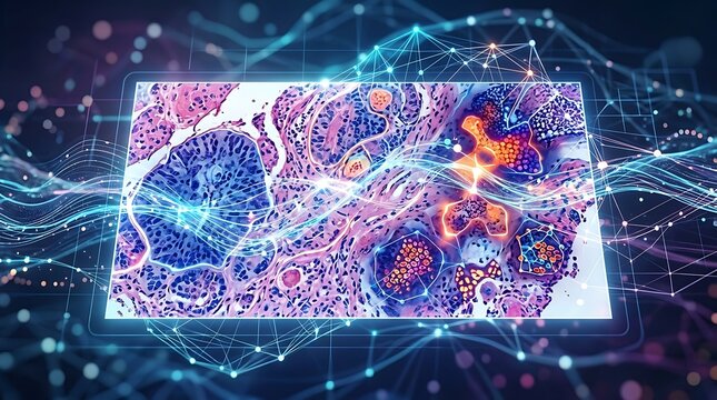 Digital pathology slide with artificial intelligence data overlay