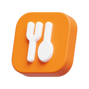 Eat Dine Icon 3D
