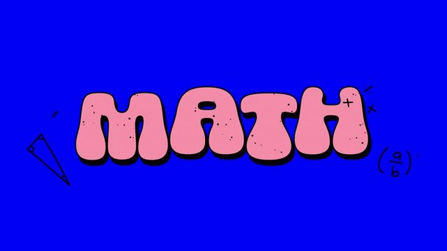 A colorful video showcasing the word math in a creative and educational setting