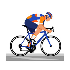 Fototapeta premium Male cyclist riding racing bicycle.