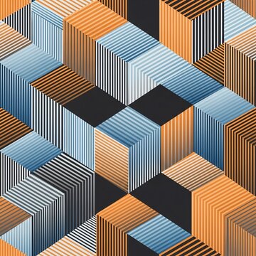 Shifting Perspectives: Geometric Illusion in Warm & Cool Tones