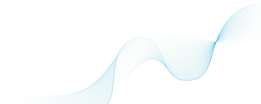 Abstract blue particle wave curve background