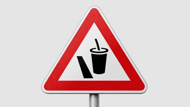 Triangular road sign red triangle center divided equal parts top half bottom white inside there black illustra
