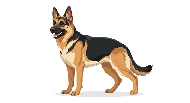 german shepherd dog illustration isolated on white background