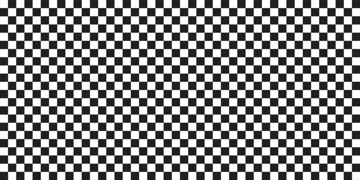 Black and white checkered pattern . Chess pattern . Black and white square background . Checkered wallpaper . Vector illustration