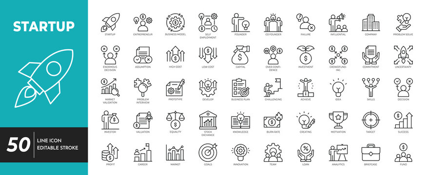 Startup icon set. Vector illustration