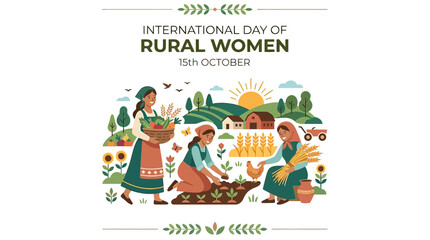 Fototapeta premium Group of diverse rural women working together in nature outdoors for agricultural or community task