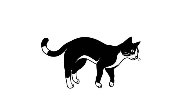 Black cat Running animation vfx video