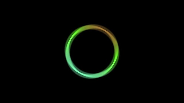 RGB gaming LED ring pulsing with vibrant neon colors. Dynamic computer lighting effect for high-tech setups and streaming.