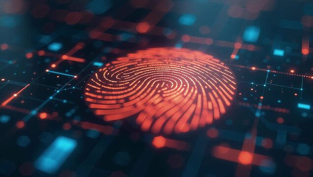 Digital Fingerprint Animation in Cybersecurity Visualization
