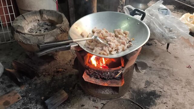 Rural kitchen in Laos