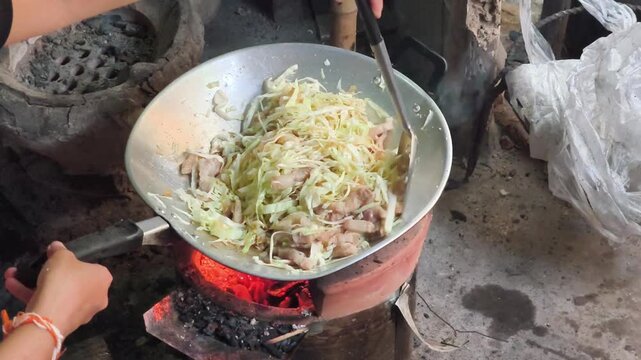 Rural kitchen in Laos
