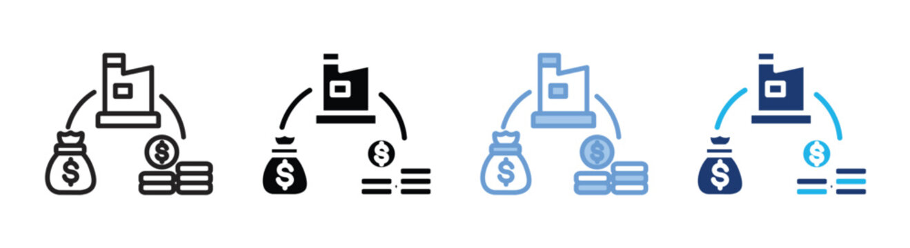 Asset management icon set multiple style collection