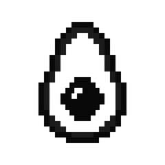 Fototapeta premium Pixel art avocado fruit silhouette