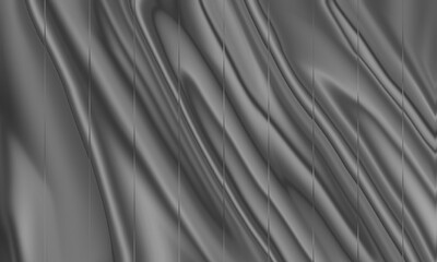 Obraz premium Abstract Dark Gray Flowing Silk Texture Background with Elegant Metallic Fabric Waves and Modern Luxury Draped Pattern
