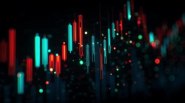 Stock Market, Candlestick Charts. Many businesses pay to use 4K stock video