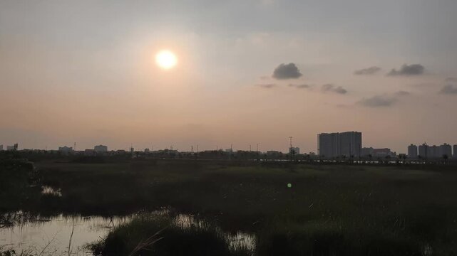 That Luang Lake Sunset in Vientiane Laos