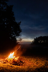 Fototapeta premium A Summer Evening by the Campfire.