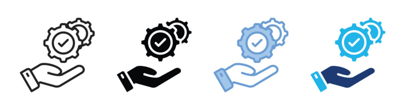 TPM implementation icon set multiple style collection