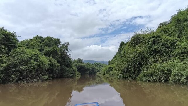 Untouched Fully Nature River in Laos