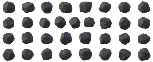 low poly stone and rock collection with geometric shapes, flat shading design for game landscapes and 3D environment vector illustration © AKTHERRUZZAMAN