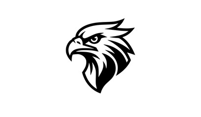 Fototapeta premium Aggressive eagle head mascot vector illustration on white background