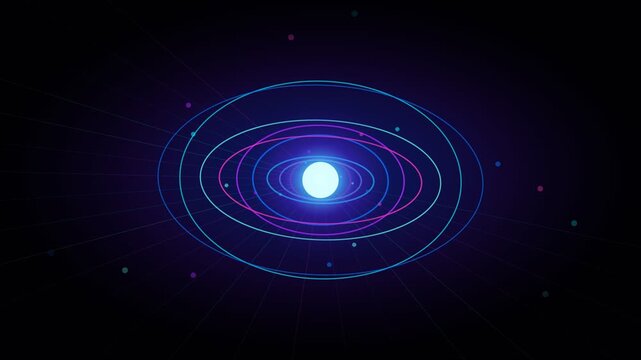 blue spiral galaxy Futuristic light blurred curve gradient video neon frame. Abstract motion loop decorative simple light effect background.