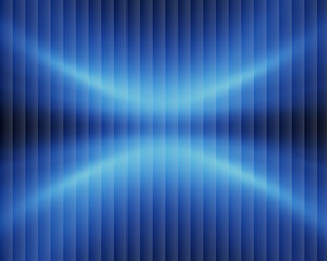 Fototapeta premium Abstract blue background with vertical stripes and symmetrical neon light beams