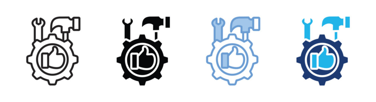 Equipment reliability icon set multiple style collection