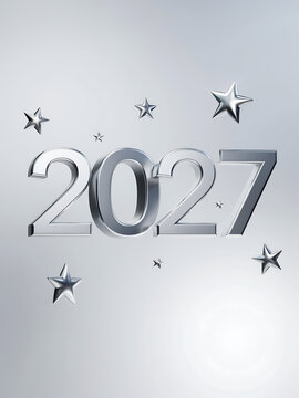 Elegant 2027 year number design with star accents