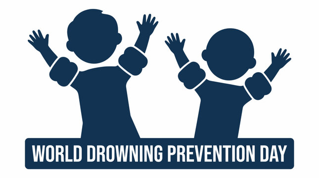 Kids Wearing Inflatable Arm Floaties - Poster Template for World Drowning Prevention Day
