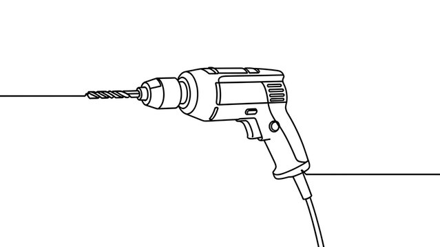 Electric drill illustration on white background.