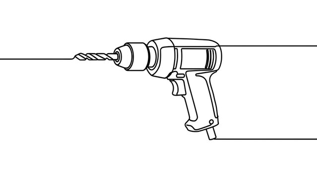 Electric drill illustration on white background.