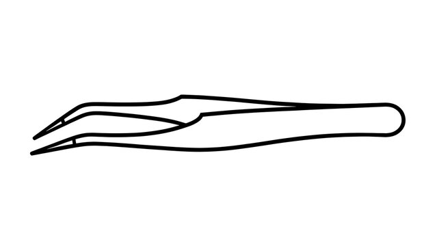 Medical tweezers isolated on white background.