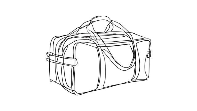 Elegant duffel bag illustration on white background.