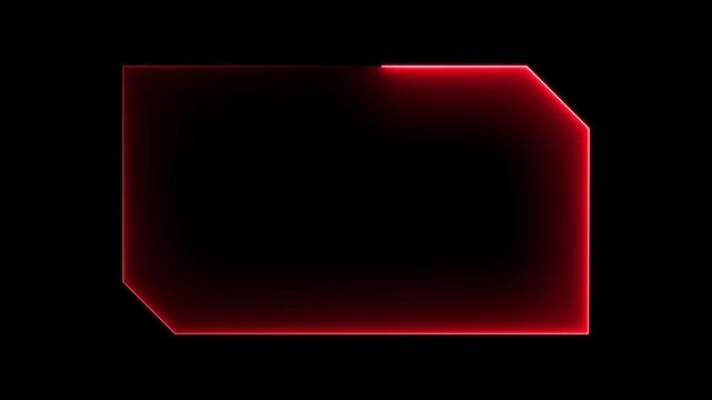 Futuristic neon frame glowing red with dark background abstract digital border graphic element sci fi technology concept