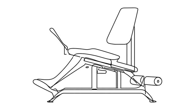 Leg press machine illustration white background.