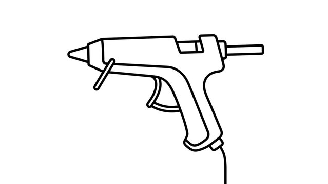 Glue gun illustration on white background.