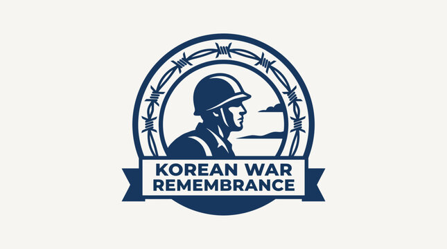Barbed Wire Remembrance Silhouette Flat Design Vector Design for Korean War Remembrance