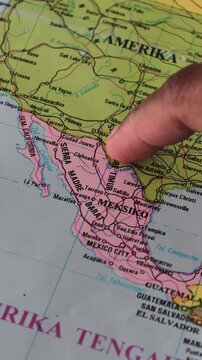 Map of the Mexican and American Border