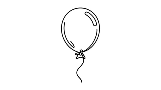 Simple balloon drawing on white background.