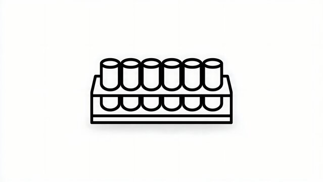 Laboratory test tube rack icon white background.