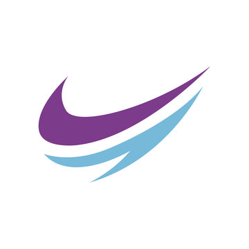 Abstract swoosh logo design vector concept of dynamic fast speed line icon for corporate brand and sports identity