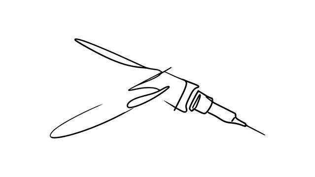 Simple line art dragonfly illustration white background.