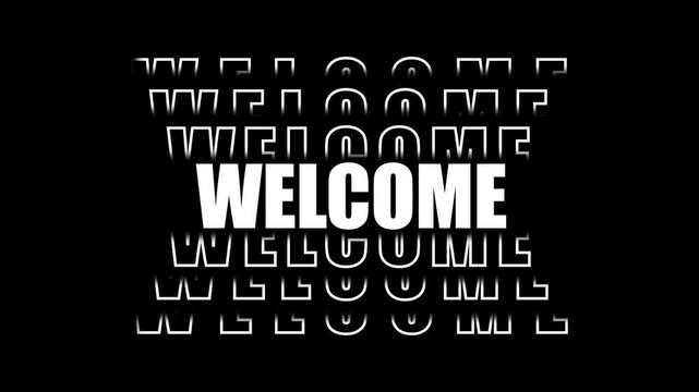 Welcome Glitch Typography Animation Featuring RGB Color Shift Digital Distortion and Smooth Motion Ideal