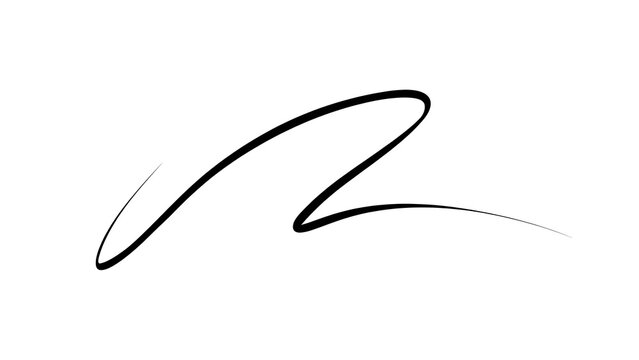 Elegant handwritten letter R on white background.