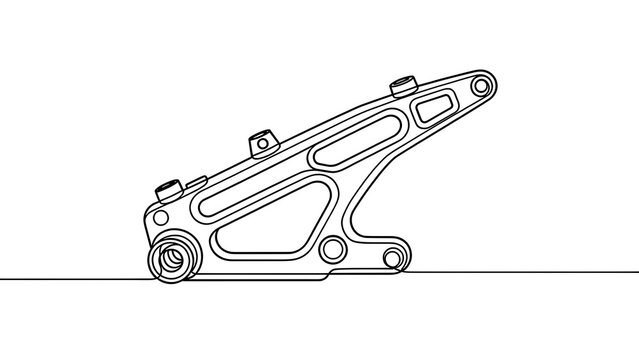 Motorcycle swingarm isolated on white background.